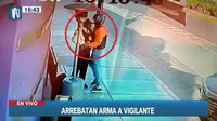 La Molina: Captan instante en que delincuente arrebata arma a vigilante de un casino