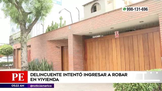 La Molina: Cayó delincuente que intentó robar en vivienda