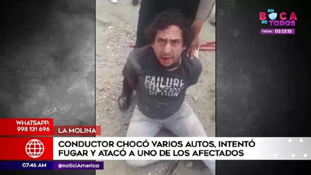La Molina: Hombre destrozó taxi con un fierro tras chocar varios vehículos