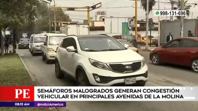La Molina: semáforos malogrados generan congestión vehicular