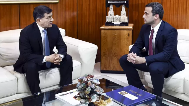 Morán se reunió con el embajador venezolano. Foto: Mininter