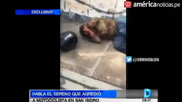 Motociclista fue agredido por fiscalizadores de San Isidro. Imagen: América Televisión