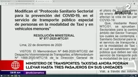 MTC: Taxistas ahora podrán llevar hasta tres pasajeros