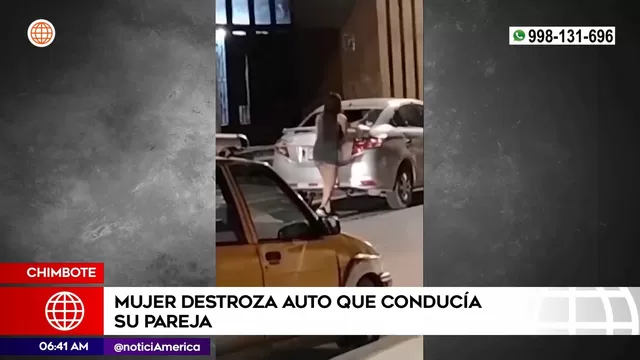 Mujer destruyó auto que conducía su pareja 