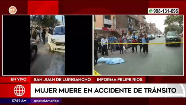 Mujer muere tras ser atropellada por una minivan en San Juan de Lurigancho
