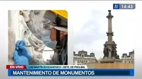 Municipalidad de Lima inició mantenimiento de esculturas y monumentos en la ciudad