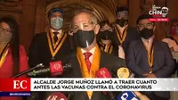Jorge Muñoz llamó a traer cuanto antes las vacunas contra el coronavirus