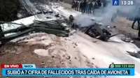 Nazca: sube a 7 la cifra de fallecidos tras caída de avioneta