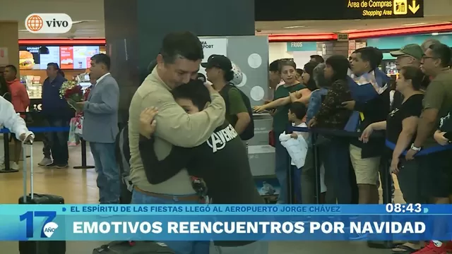La Navidad y los reencuentros: Los abrazos más esperados en el aeropuerto Jorge Chávez