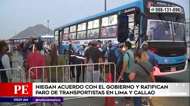 Niegan acuerdo con el Gobierno y ratifican paro de transportistas en Lima y Callao