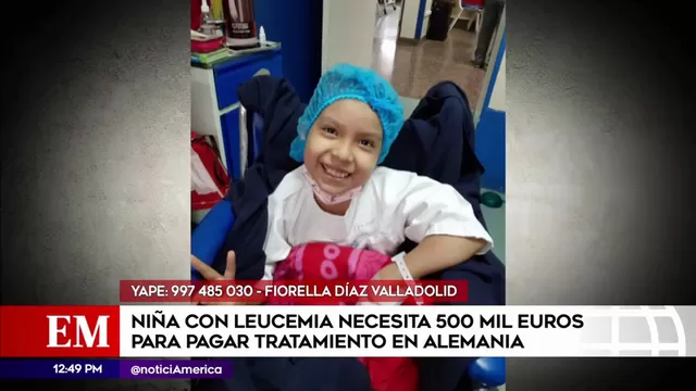 Niña con leucemia necesita 500 000 euros para pagar tratamiento en Alemania