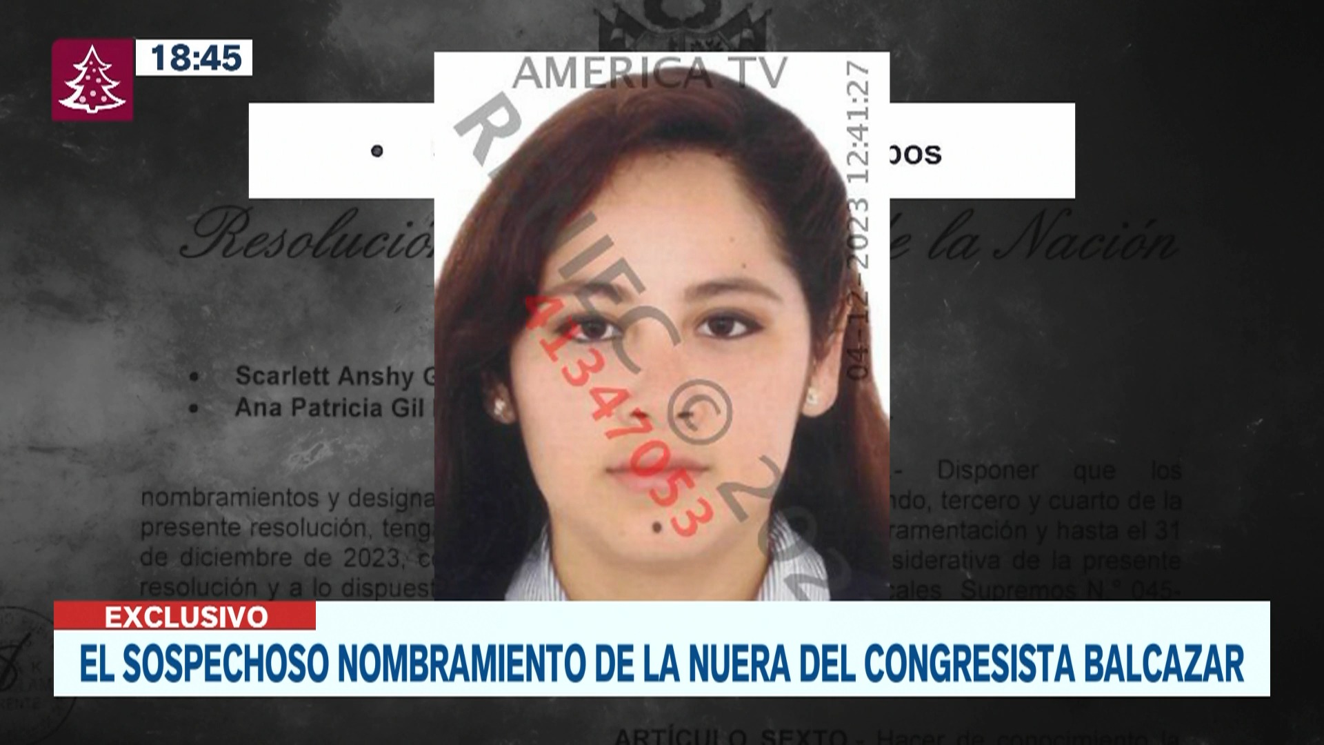 Scarlett Anshy Gálvez Campos, nuera del congresista José María Balcázar - Foto: Canal N