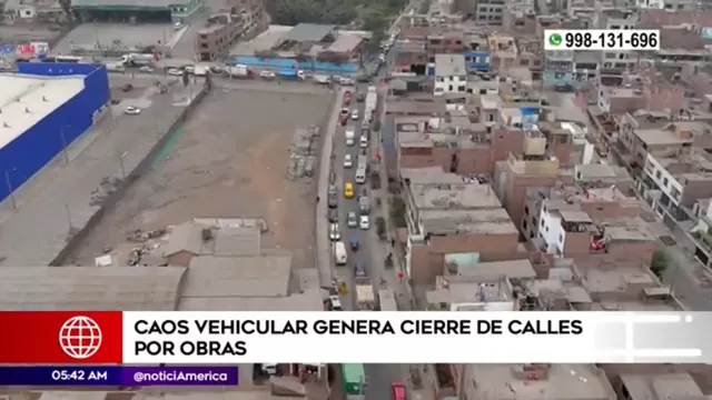 Obras de servicio eléctrico generan caos vehicular en San Juan De Lurigancho 