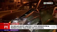 Los Olivos: Un delincuente abatido y dos heridos dejó persecución tras robo de camioneta