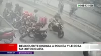 Los Olivos: Delincuente disparó a policía para robarle su motocicleta