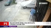 Los Olivos: Delincuente roba una bicicleta a plena luz del día