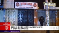 Los Olivos: Desconocidos arrojan explosivo a casa de apuestas