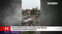 Los Olivos: Diez heridos deja cúster que perdió llanta en pleno trayecto