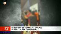 Los Olivos: Estudiantes se enfrentaron a golpes en universidad