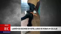Los Olivos: Ladrón se esconde en hotel luego de robar un celular