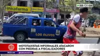 Los Olivos: mototaxistas informales atacaron con piedras a fiscalizadores