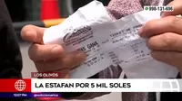 Los Olivos: Mujer fue estafada con el cuento de la "lotería falsa"