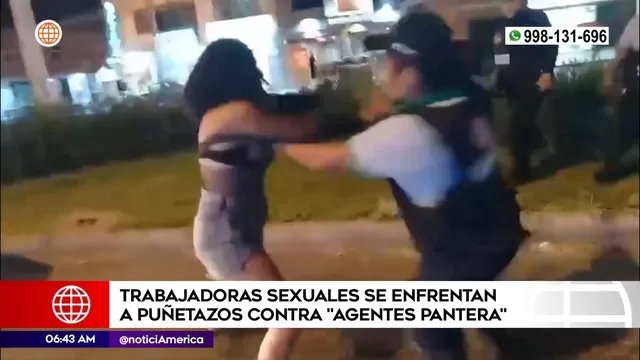 Los Olivos: Trabajadoras sexuales golpean y amenazan a Agentes Pantera