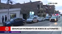 Los Olivos: Vecinos denunciaron incremento de robos de autopartes