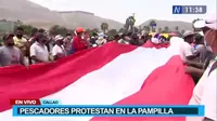 Pescadores de Ventanilla y Ancón protestan en refinería La Pampilla