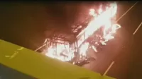 Panamericana Norte: Bus se incendió a la altura del kilómetro 17.5