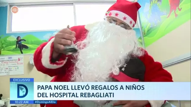 Papa Noel llevó regalos a niños del hospital Rebagliati