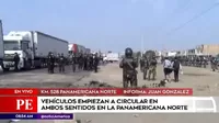 La Libertad: Policía desbloqueó un tramo de la Panamericana Norte, pero siguen los enfrentamientos