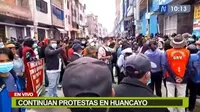 Paro en Huancayo: Manifestantes exigen presencia de Castillo 