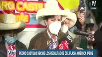 Pedro Castillo tras conocer flash electoral: El pueblo es sabio, entiende y se siente identificado