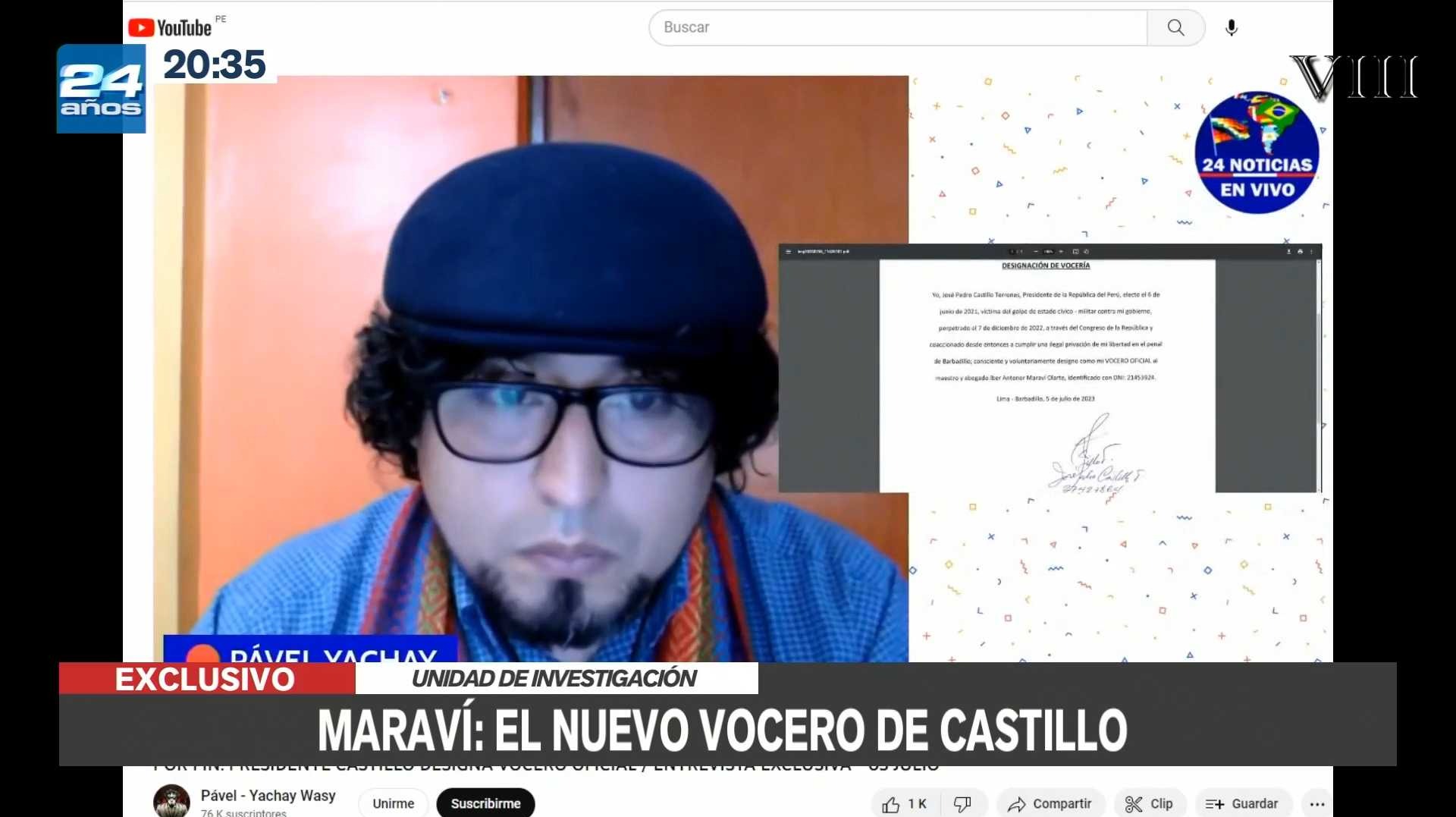 Pedro Castillo eligió a Íber Maraví como su vocero político