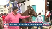 Pedro Castillo pasó apuros tras acudir a caballo a su centro de votación