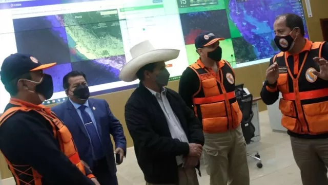 Castillo probó simulador de terremoto de magnitud 9.1. Foto: PresidenciaPerú
