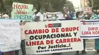 Personal médico realizó protesta frente al Minsa exigiendo pago de bono COVID-19