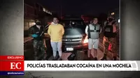 Pisco: capturan a policías que trasladaban cocaína en una mochila 