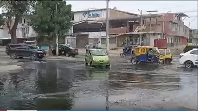 Piura: Calles afectadas por rotura de tuberías de desagües