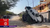  Piura: Camioneta termina sobre otro vehículo tras accidente