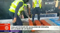 Piura: Hallan 51 kilos de alcaloide de cocaína en base de un barco
