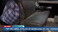 PNP halló 30 kilogramos de marihuana en combi en Cercado de Lima