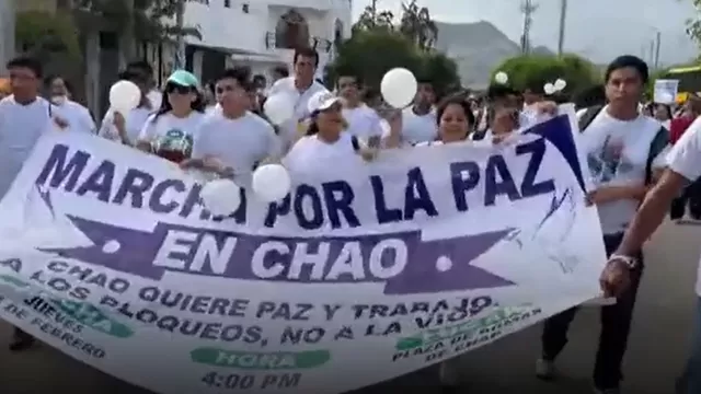 Pobladores del distrito liberteño de Chao realizan Marcha por la Paz
