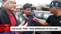 Policía capturó a alias 'Toby' tras arrebatar un celular en La Victoria