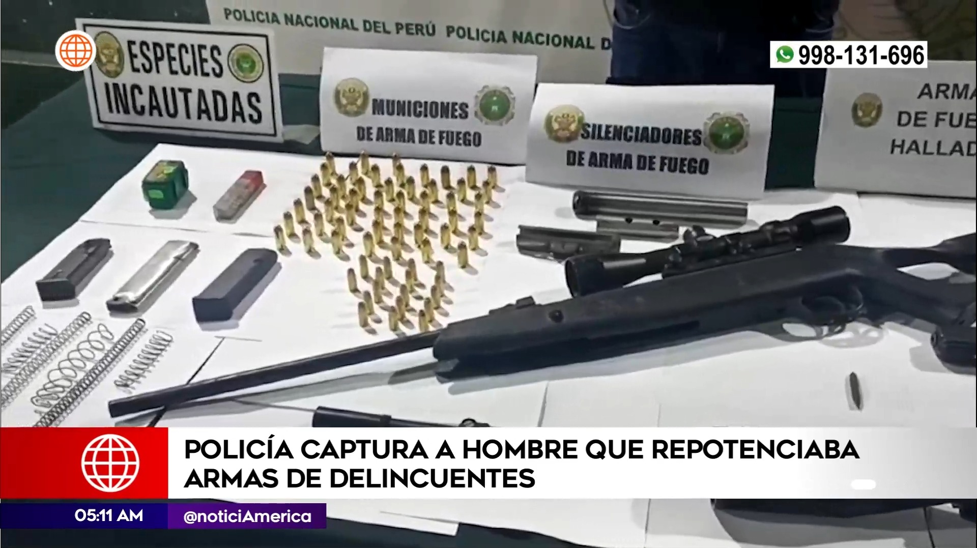 Hombre repotenciaba armas de delincuentes. Foto: América Noticias