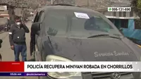 Policía encontró minivan robada en Chorrillos en Villa María del Triunfo