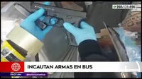 Policía halló armas y municiones en la bodega de un bus interprovincial