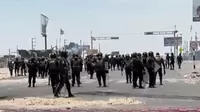 Policía Nacional busca desbloquear el Kilómetro 290 de la vía Panamericana Sur