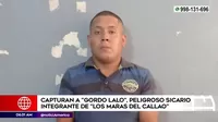 La Policía Nacional capturó al peligroso sicario alias Gordo Lalo